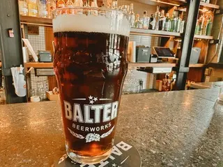 Photo of a pint of beer in a Balter Beerworks glass