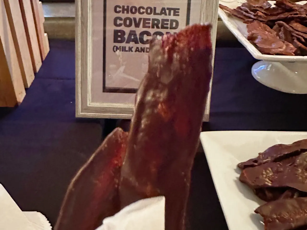 Photo of chocolate covered bacon